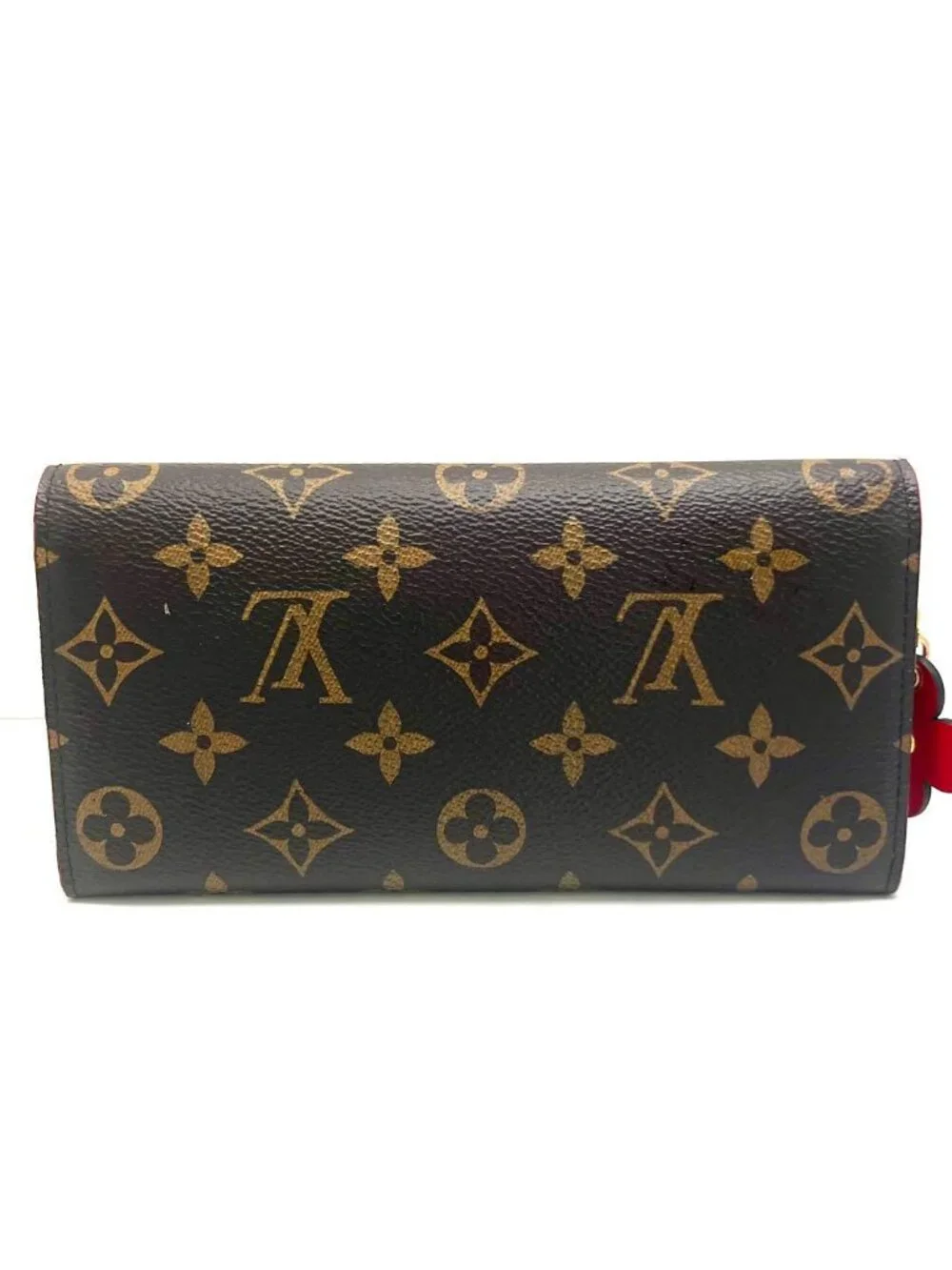 Louis Vuitton Monogram Portefeuille Emily Flower Charm Cerise Wallet